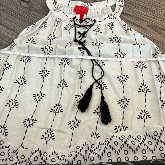 V Cristina Halter Style Coordinating Set, Size M, 100% Rayon, Black/Off White - Picture 9 of 12